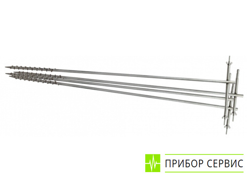 РАПМ.305177.002 - комплект штырей заземления винтовых из нержавеющей стали, длина 1 м, с сумкой, 4 шт.