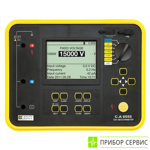 C.A 6555 - измеритель сопротивления изоляции до 15 кВ постоянного тока